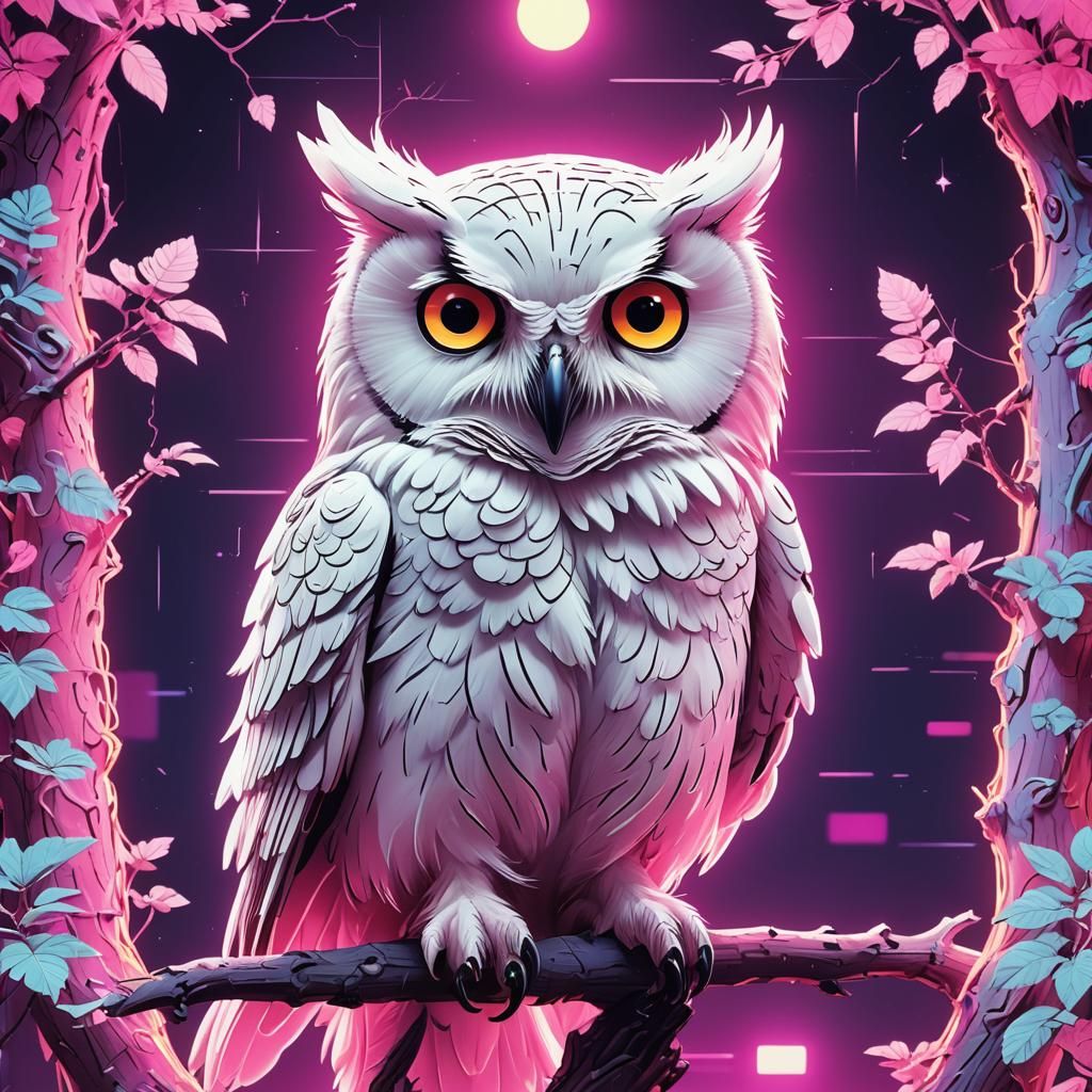cute  white owl