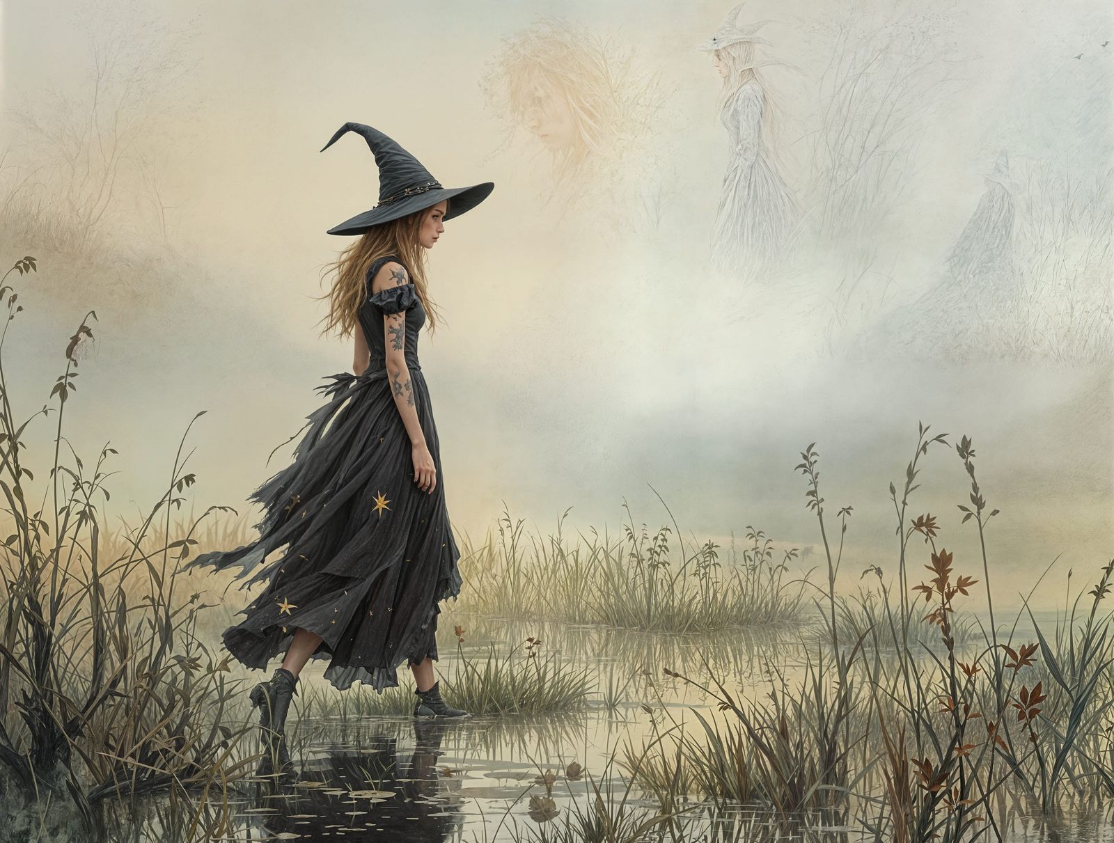 Enchanted Morning for a Dark Fantasy Witch