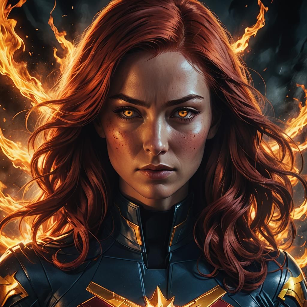 Teenage Jean Grey Powers Displayed in Moody Digital Art