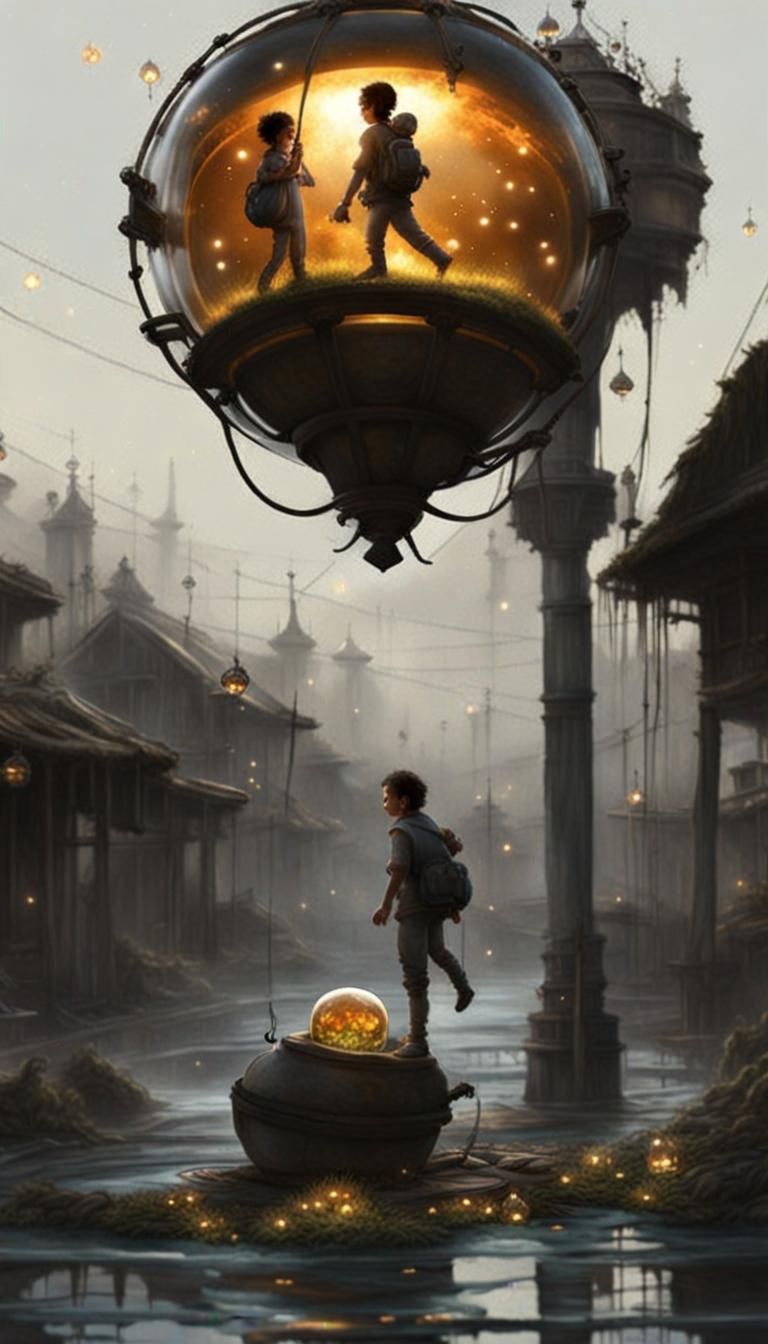 Hourglass Filled with Galaxy Stars and Fireflies