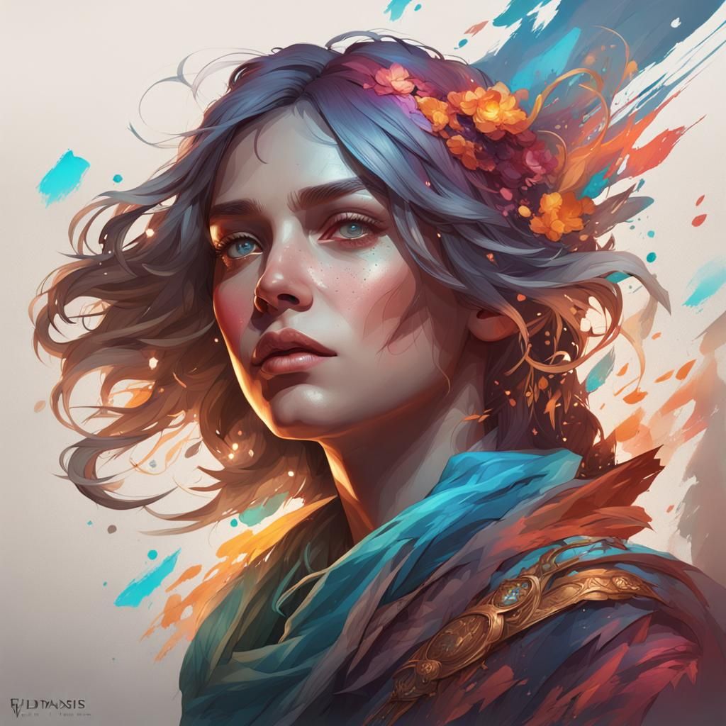 Flidais Portrait by Rutkowski, Artgerm and Mucha