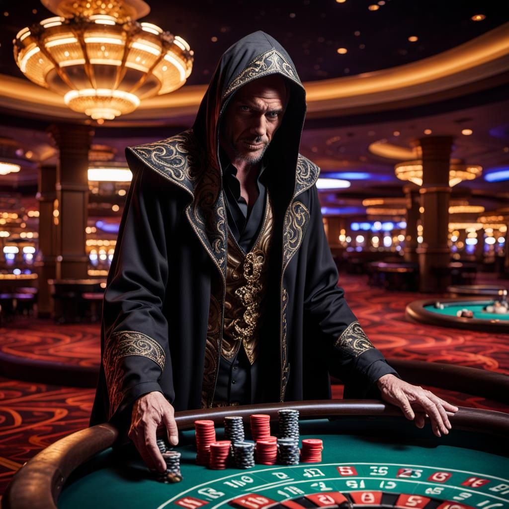 Warlock Casting Dark Magic in Las Vegas