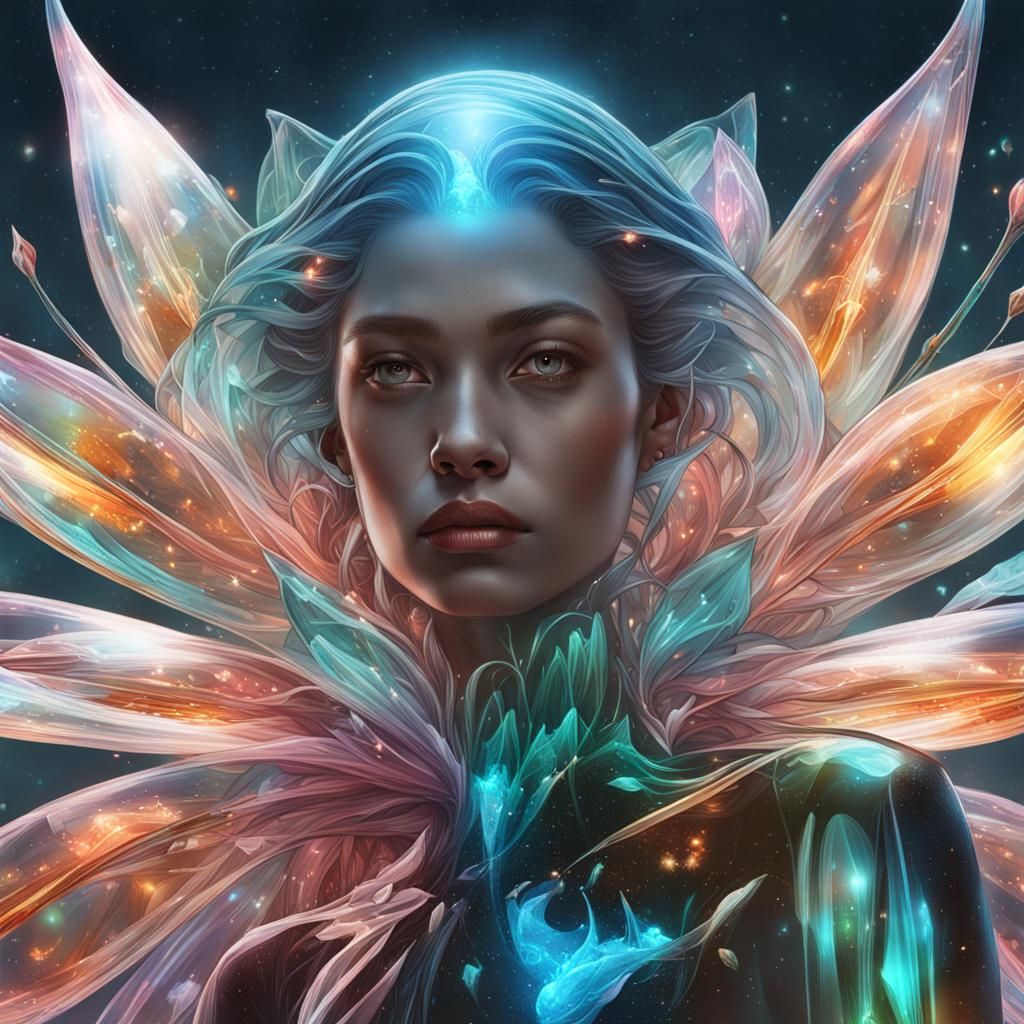 Majestic Glass Lily Flower: Crystal Clear Dreamscape