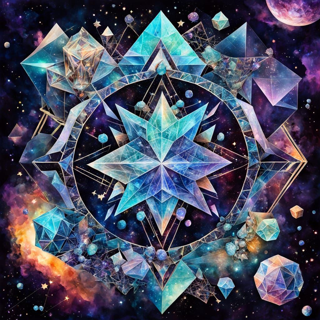 Cosmic Geometric Crystals in Holographic Astral Space