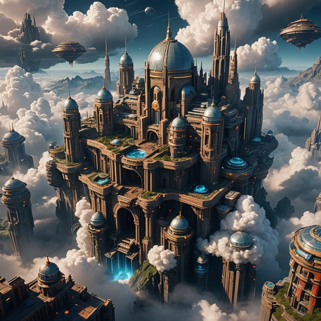 Fantastical Cloud City Concept Art