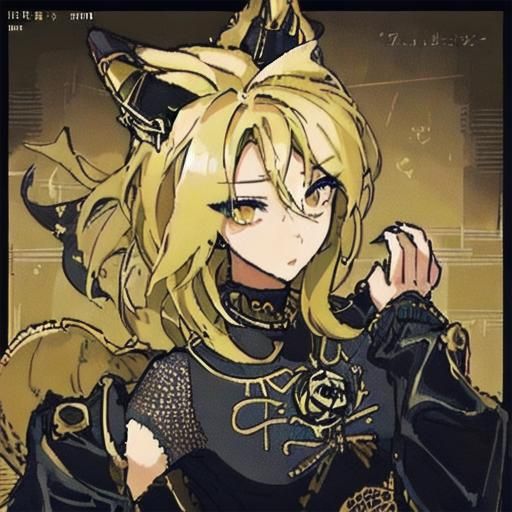 Pixelated Anime Girl with Cat Features