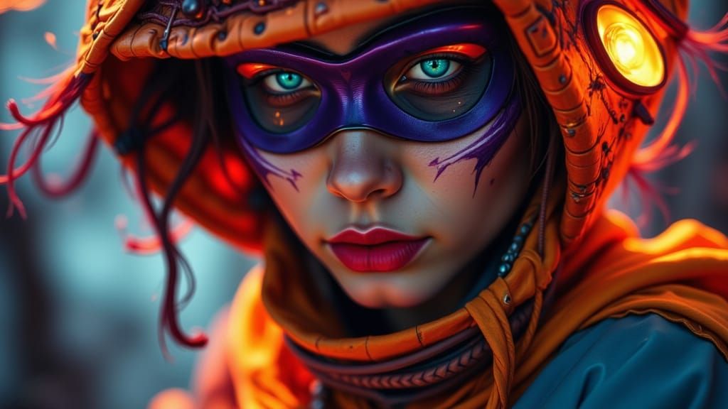 Cyberpunk Portrait in Dark Art Hyperrealism