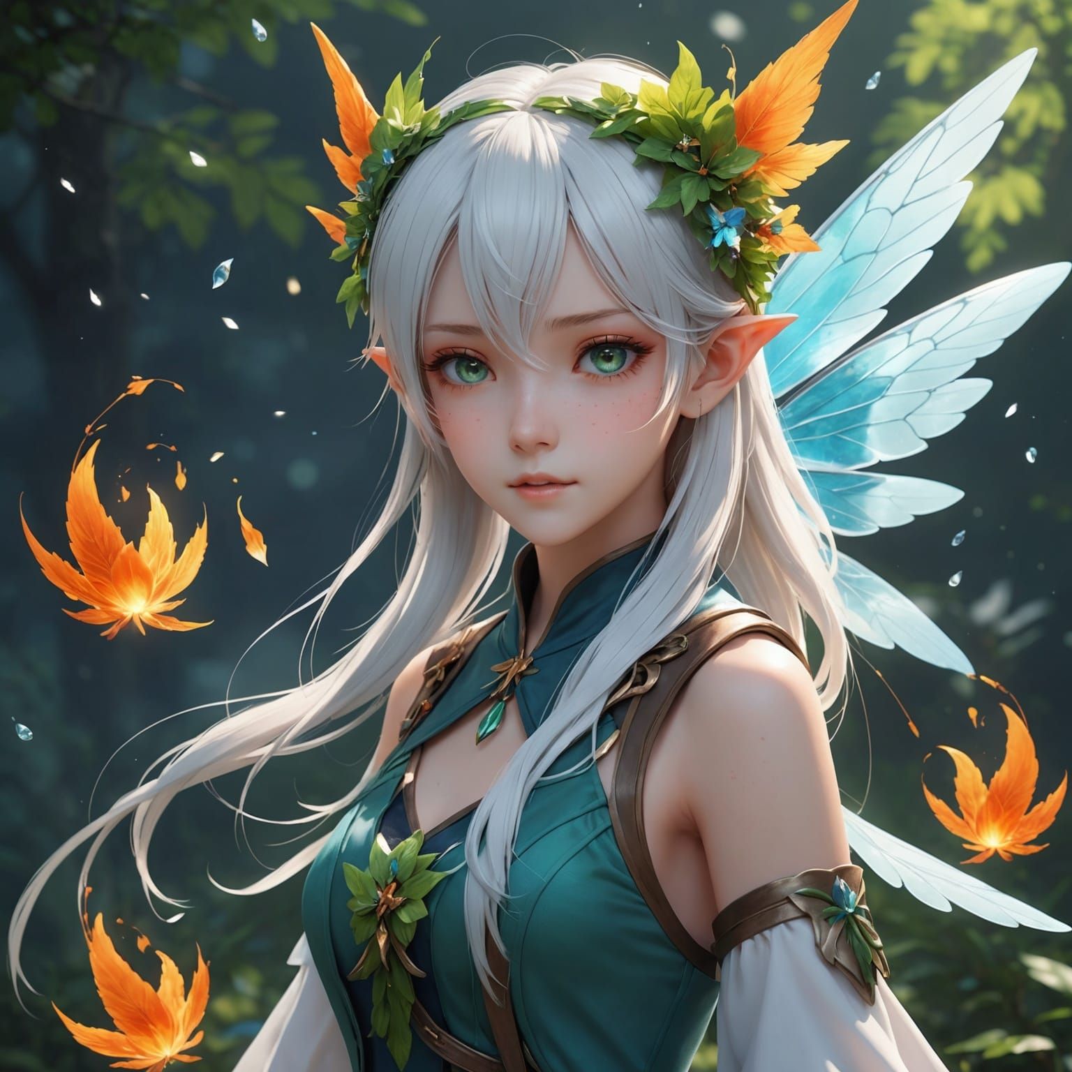 Elemental Fairies in Anime Style