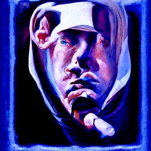Eminem Portrait in Oil Painting Style
