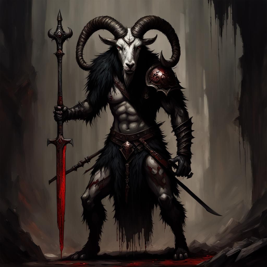 High Gothic Dark Fantasy Goat Satyr