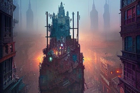 Intricate Throne Street Shop, Fantasy Art Style