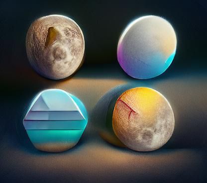 Four Moons in an Artistic Celestial Display