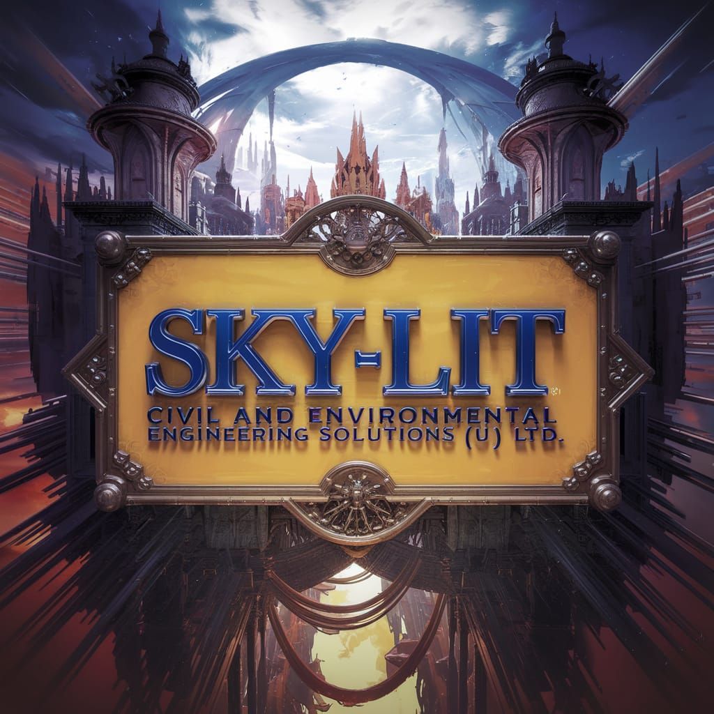 Ethereal Cityscape Illuminated by Sky-Lit Logo in Deep Blue ...