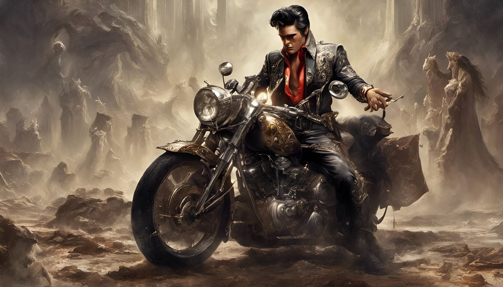 Elvis Presley Dark Fantasy Concept Art in Unreal Engine