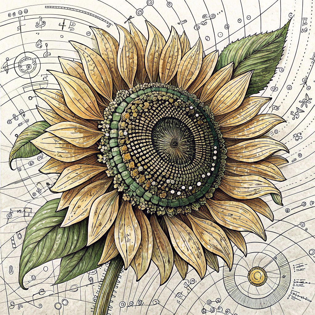 Mathematical Sunflowers in Hyperrealistic Style