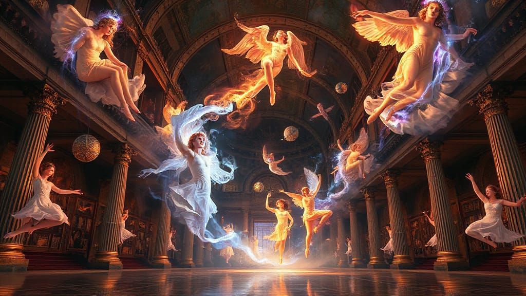 Renaissance Masterpiece Meets Surreal Dreamscape in Cyberpun...