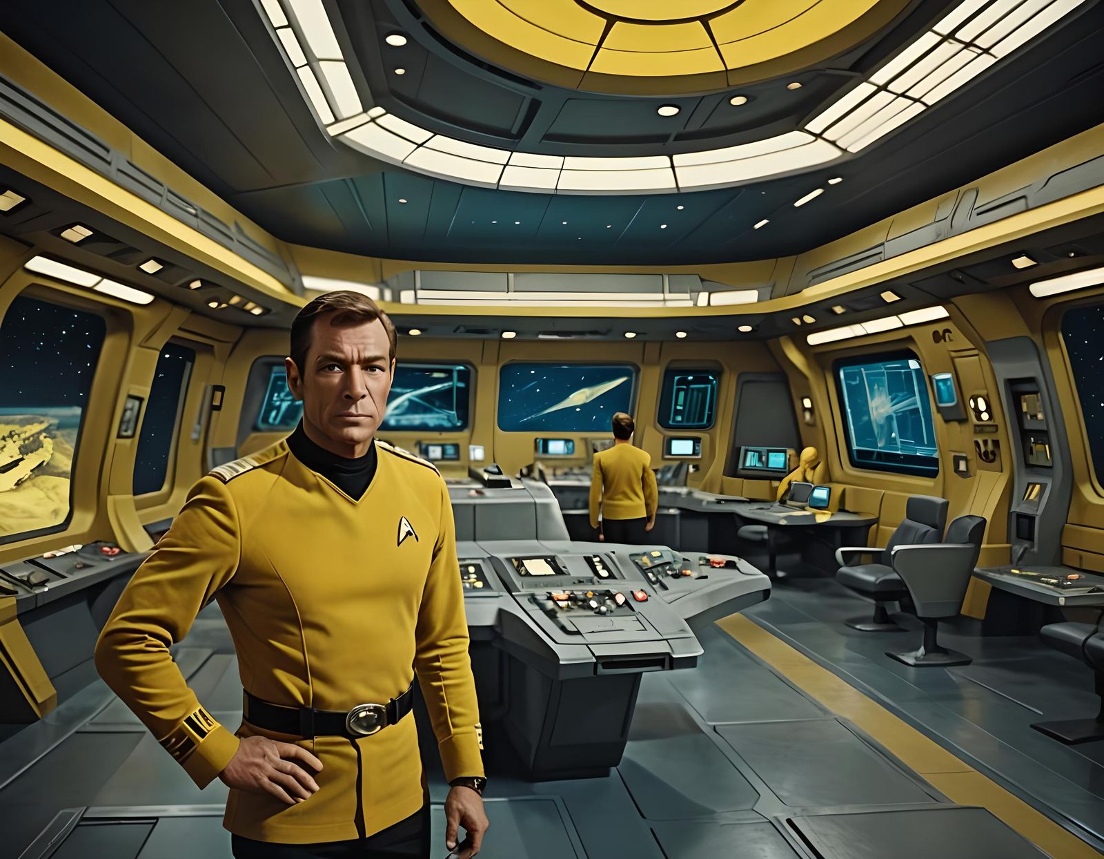 Star Trek Captain Portrait on Enterprise Bridge