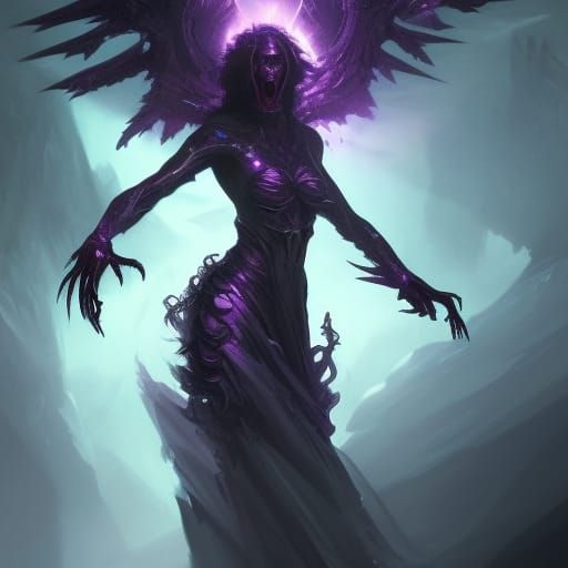 Wraith with Demon Wings in Dark Fantasy Art