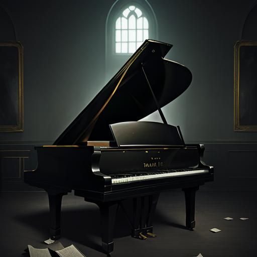 Sinister Piano Notes in Dark Style
