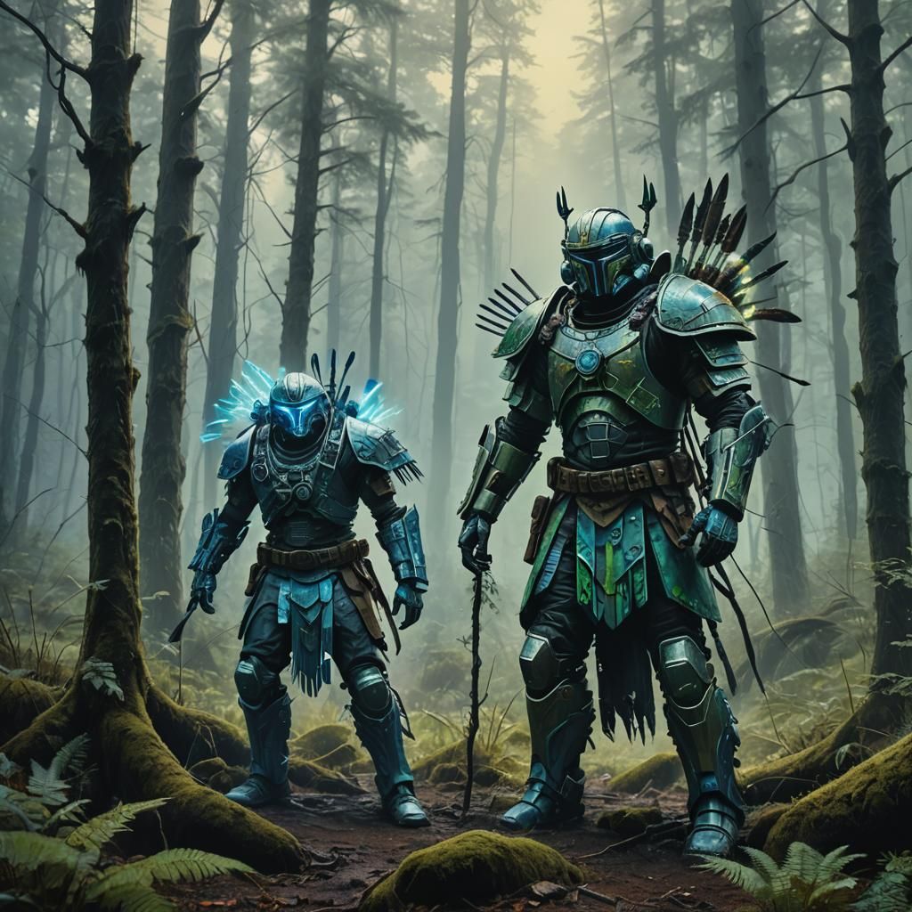 Native American Power Armor in Mystical Forest