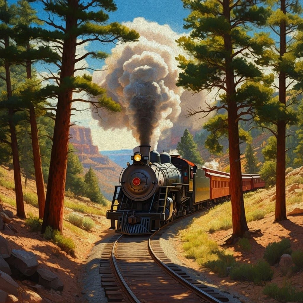 Steam Train to Grand Canyon: 19th-Century Realism