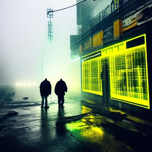 Neon Lit Cityscape with Giant Lizards