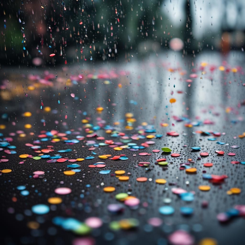 Hyperrealistic Confetti Rain in High Definition