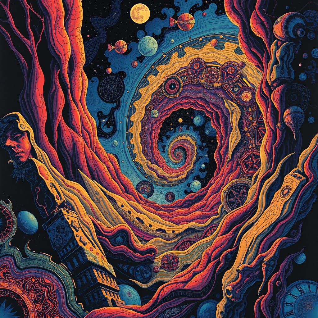 Surrealistic Poster Art in Volumetric Lighting Style