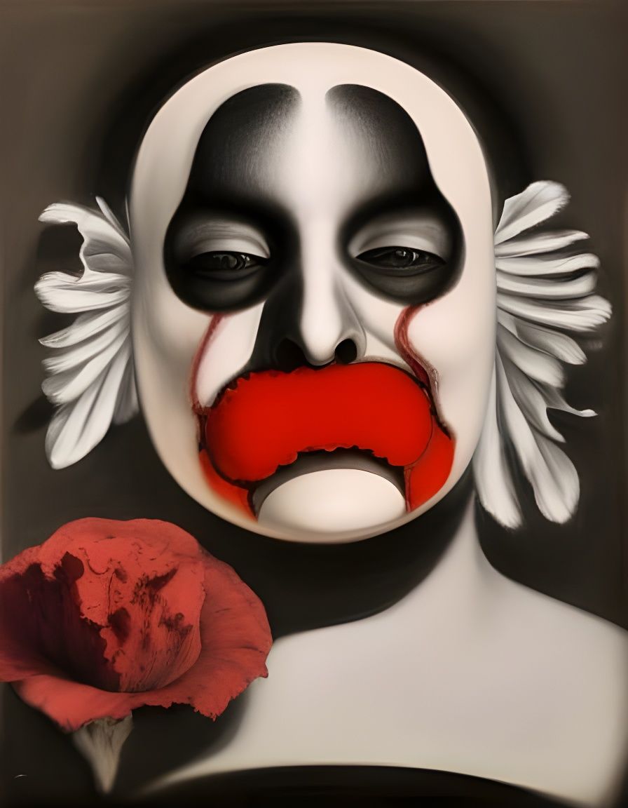 Broken Clown Mask Reveals Pagliacci, Avant-Garde Style