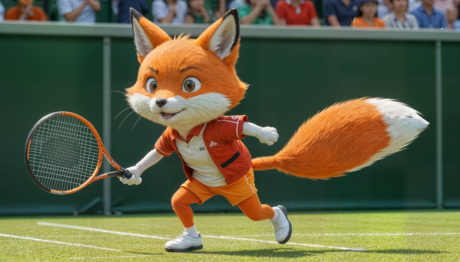 Fox Plays Tennis in Studio Ghibli Style