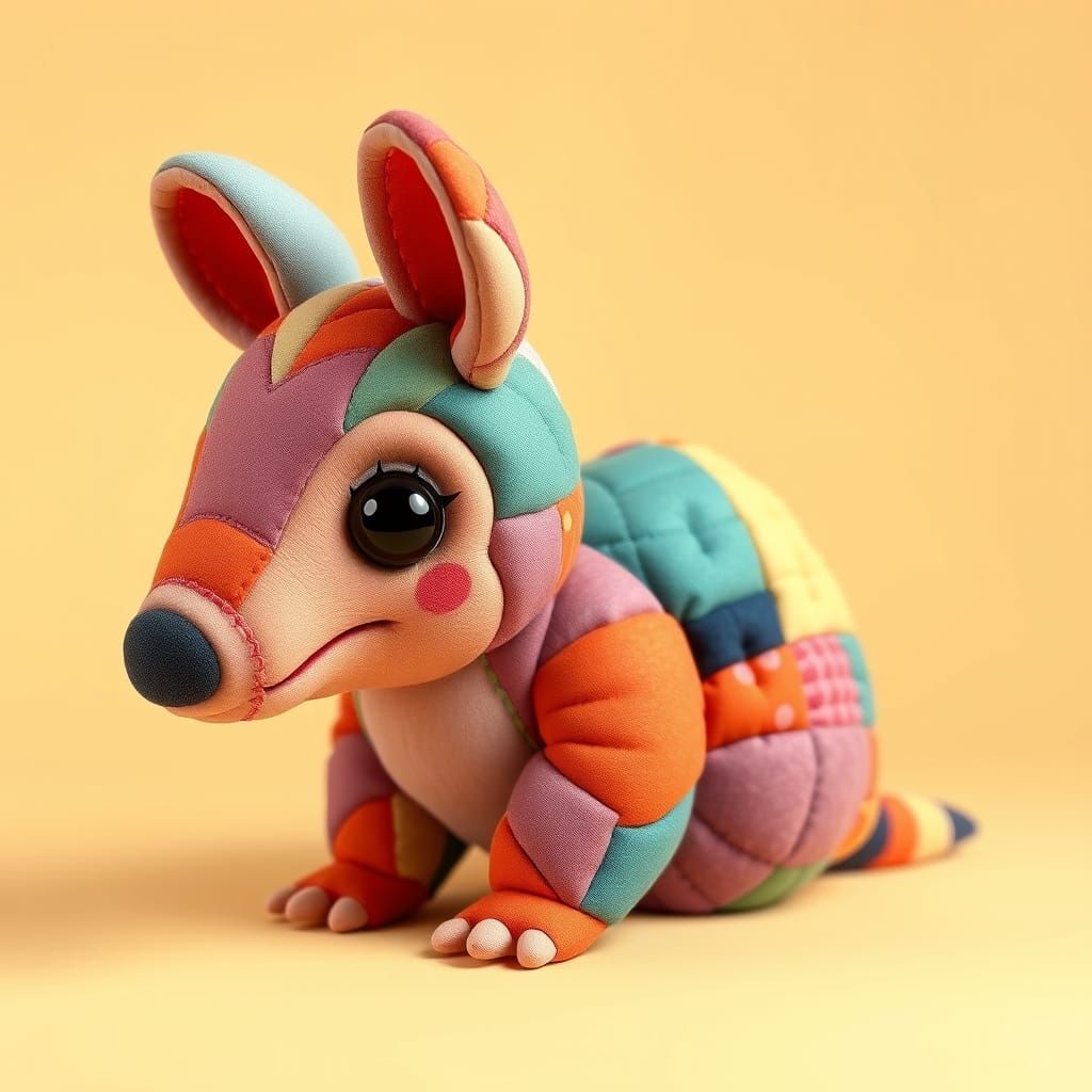 Cute Patchwork Aardvark Soft Toy