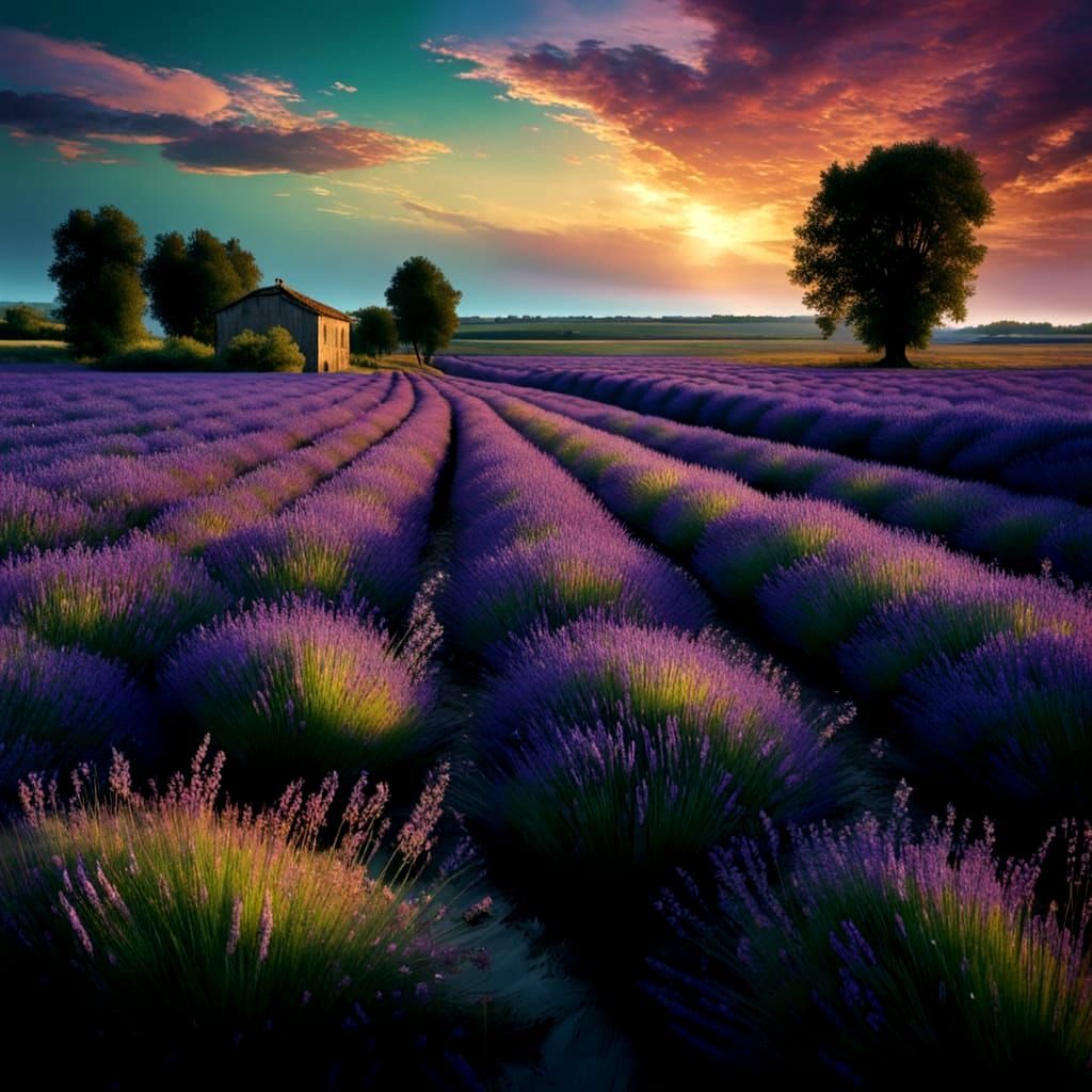Entre Ventoux, Lure et Luberon,les champs de Lavande de Simiane la Rotonde dans les Alpes de Haute Provence