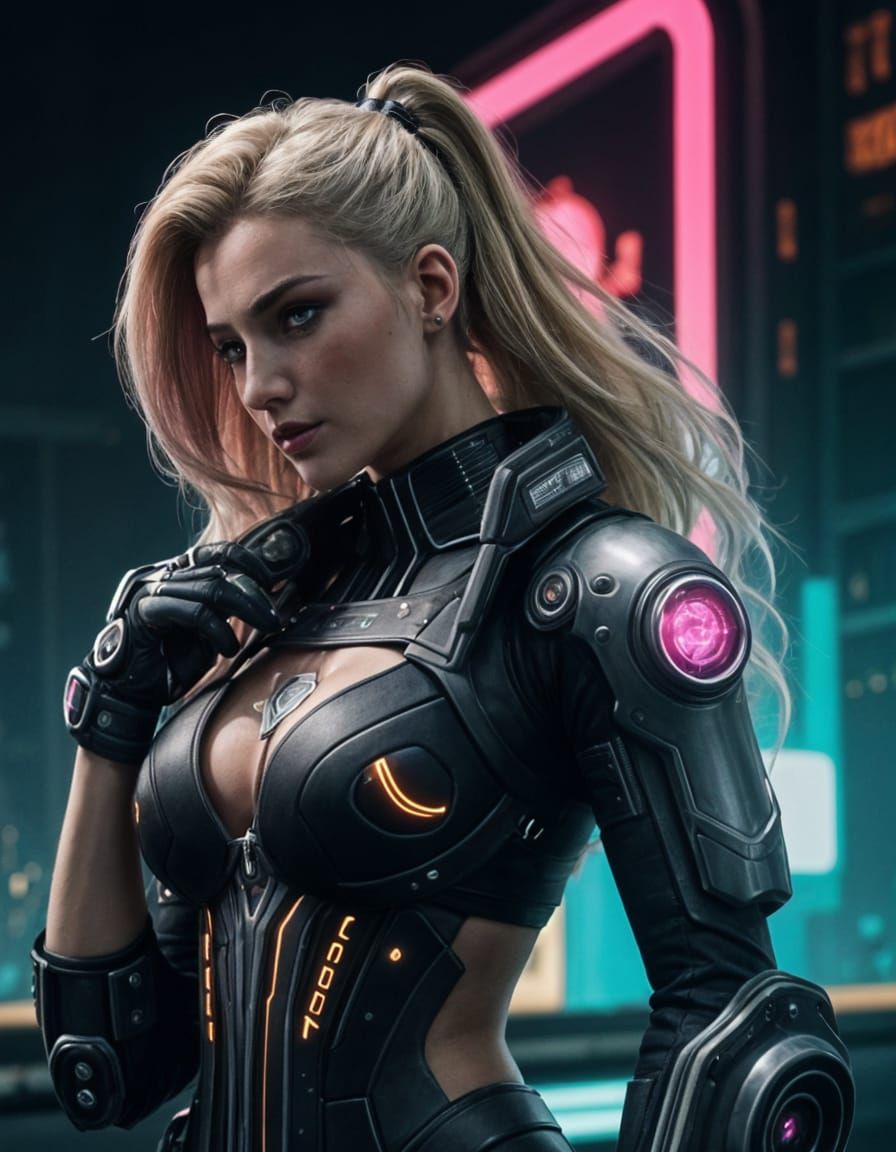 Woman with Moon Rock and Clockwork Arm