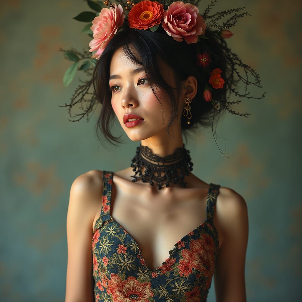 Avant Garde Fashion Portrait: Woman in Ray Caesar Style