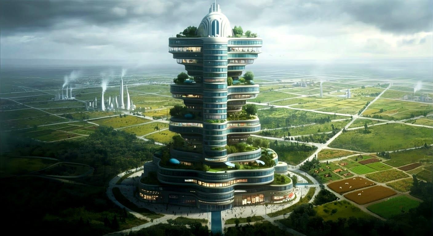 Art Deco Skyscraper with Integrated Green Spaces