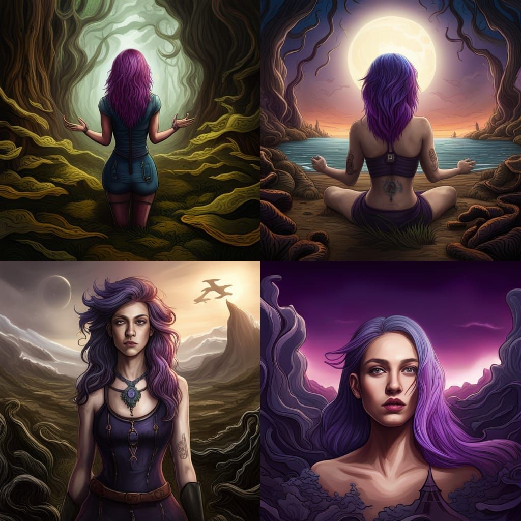 Purple-Haired Woman on Detailed Album Cover