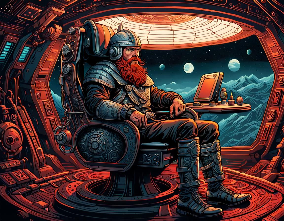 Viking Explorer Commands Interplanetary Spaceship
