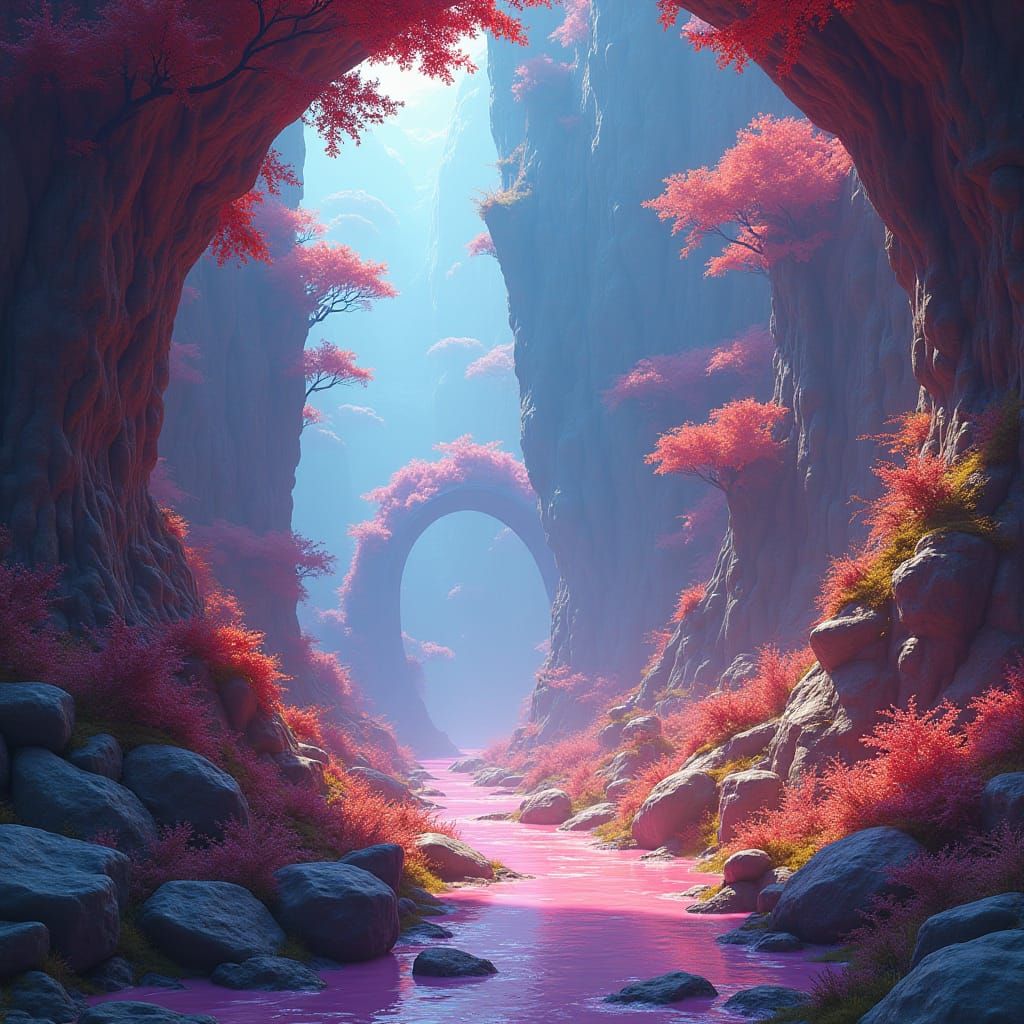 Ethereal Dreamcore Realm: A Nostalgic Matte Painting