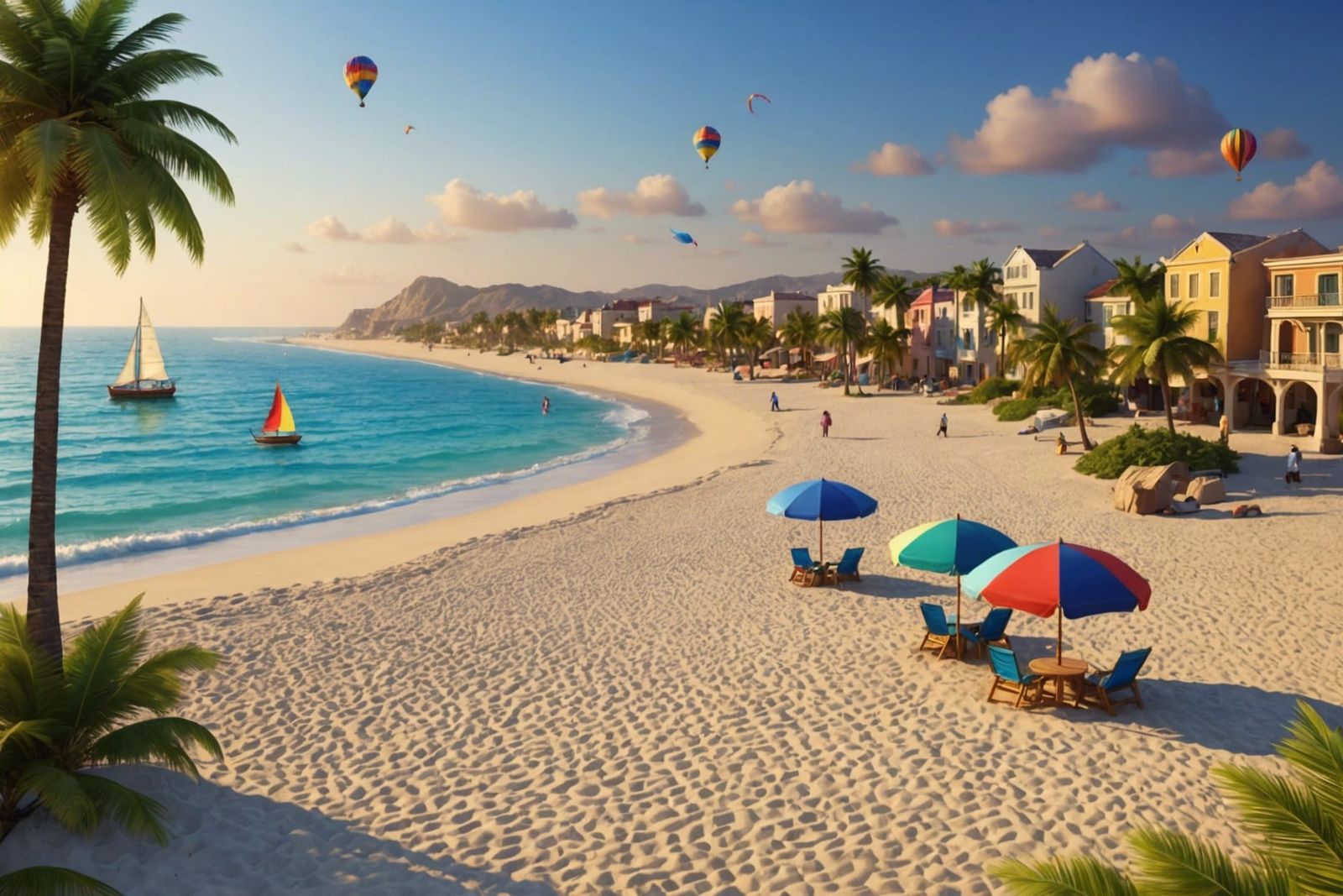 Quilted Beach Scene in 8k Resolution