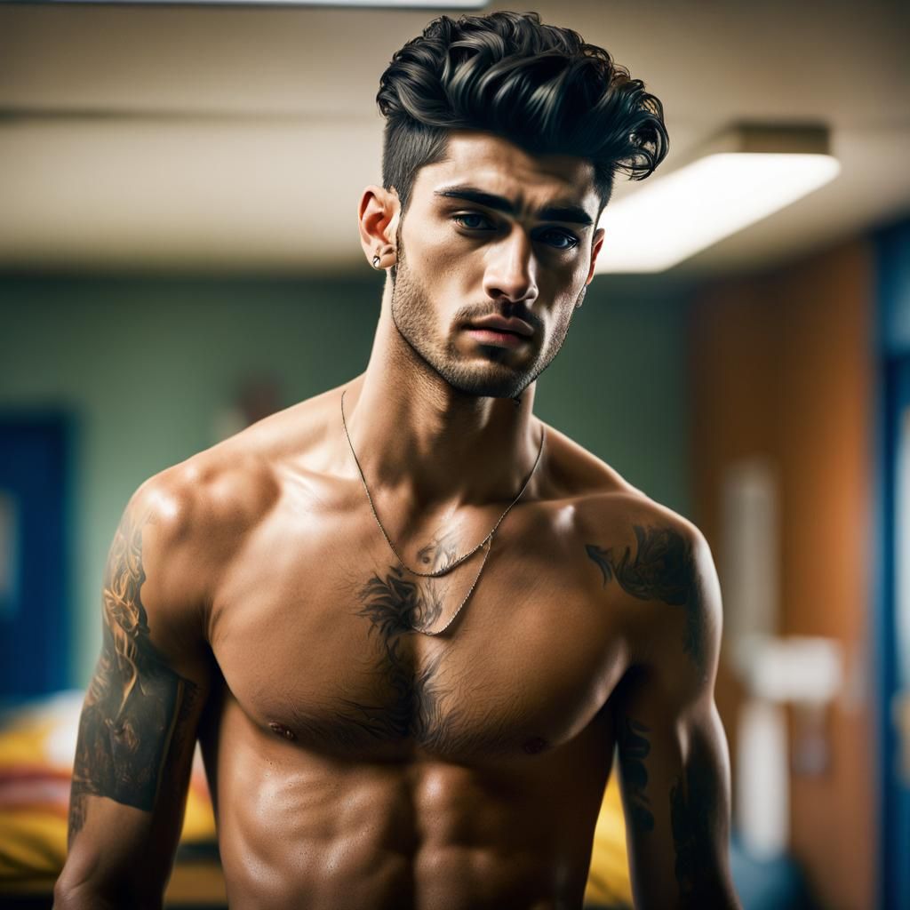 Photorealistic Portrait of Young Athlete in Dorm Room