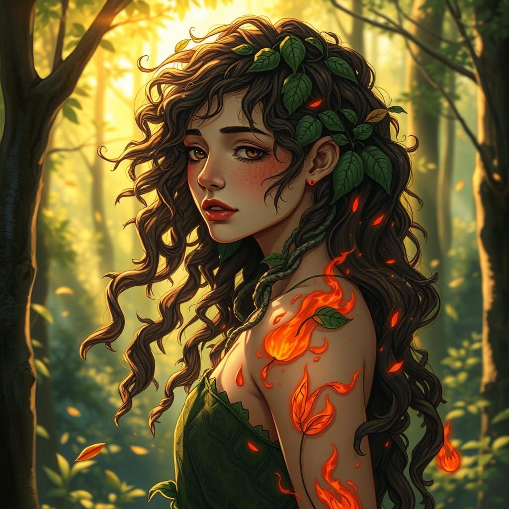 Ethereal Woman Embodied in Whimsical Nature