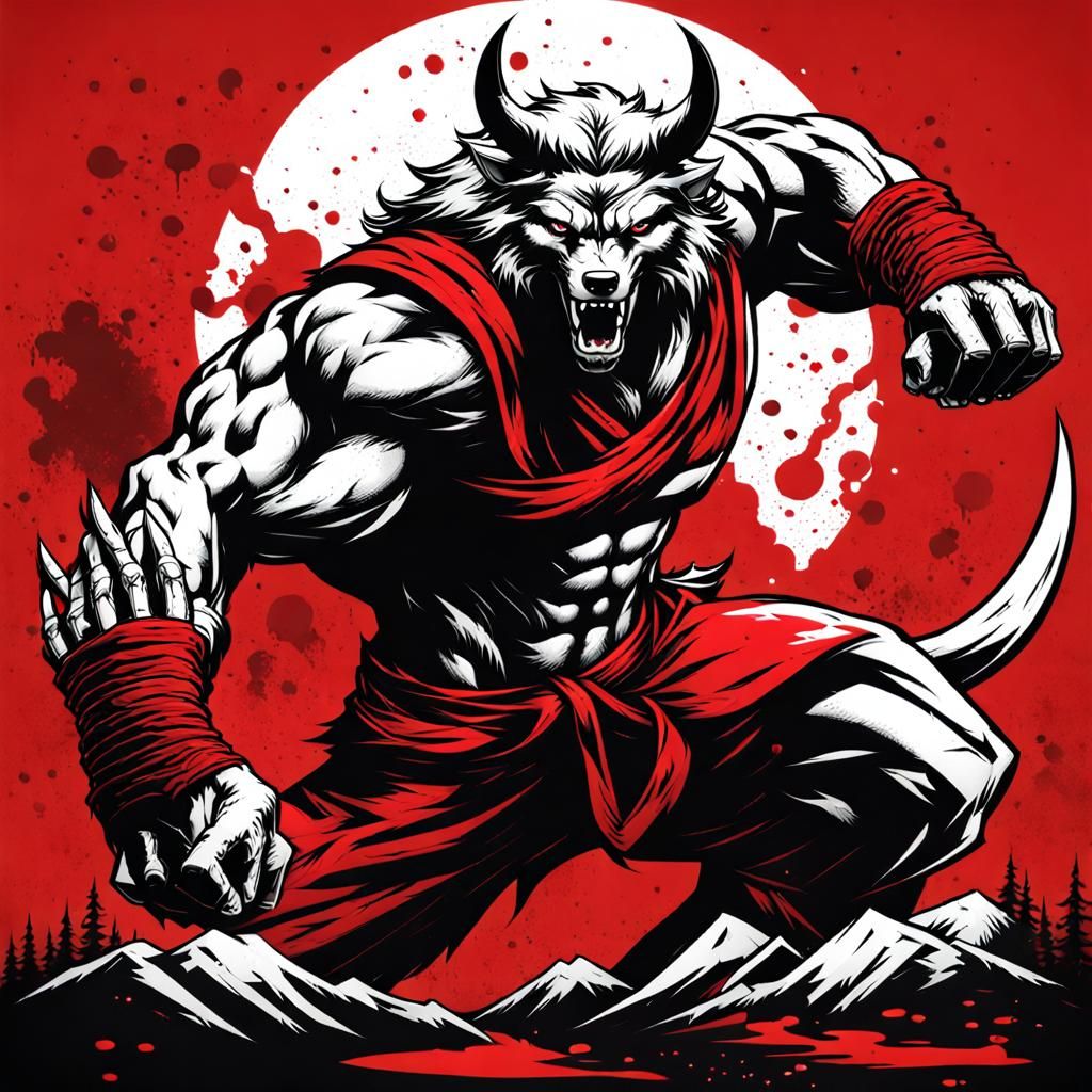 Realistic Female Ox Mutant with Wolf Claws