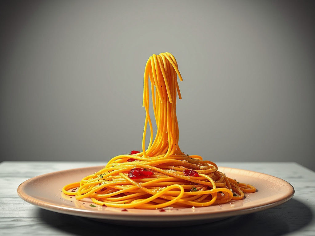 Spicy Spaghetti in Hyper-Realistic Digital Art