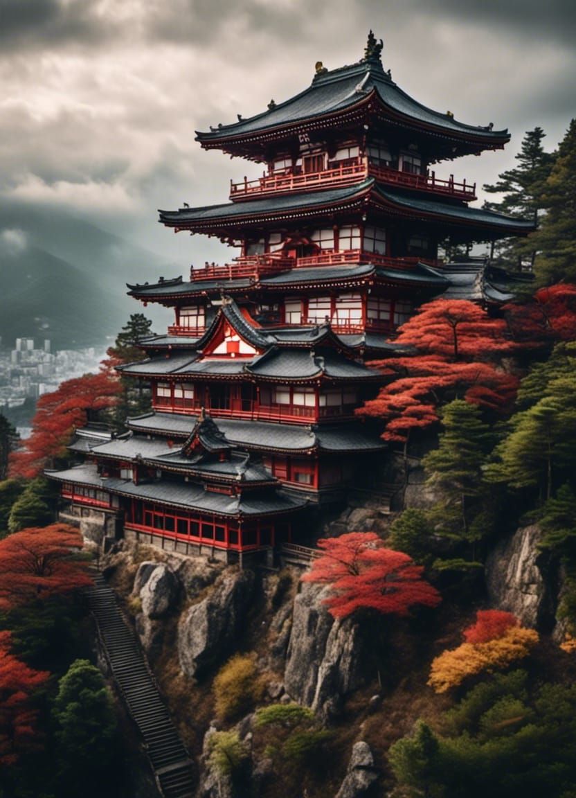 Mountain Top Japanese Temple