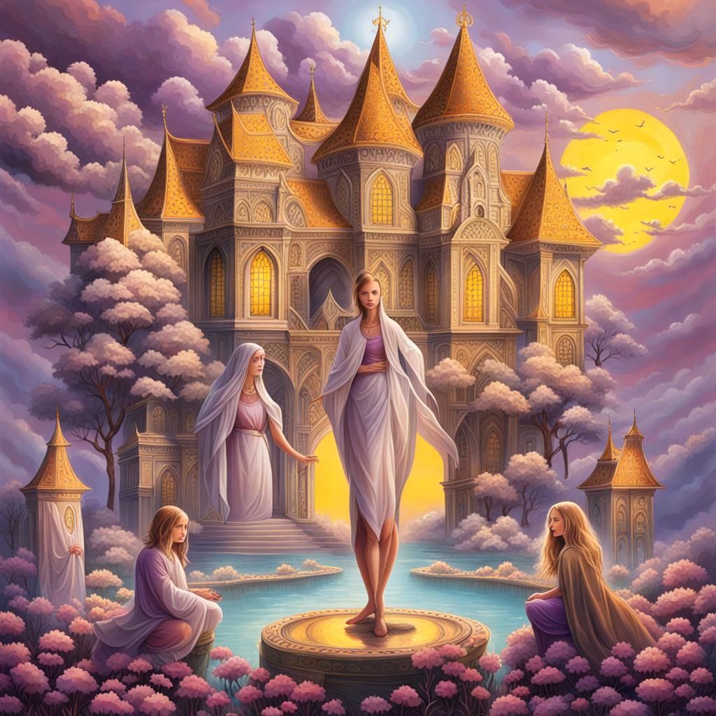Ethereal Spectre in Glowing Mists: A Surreal Dreamscape