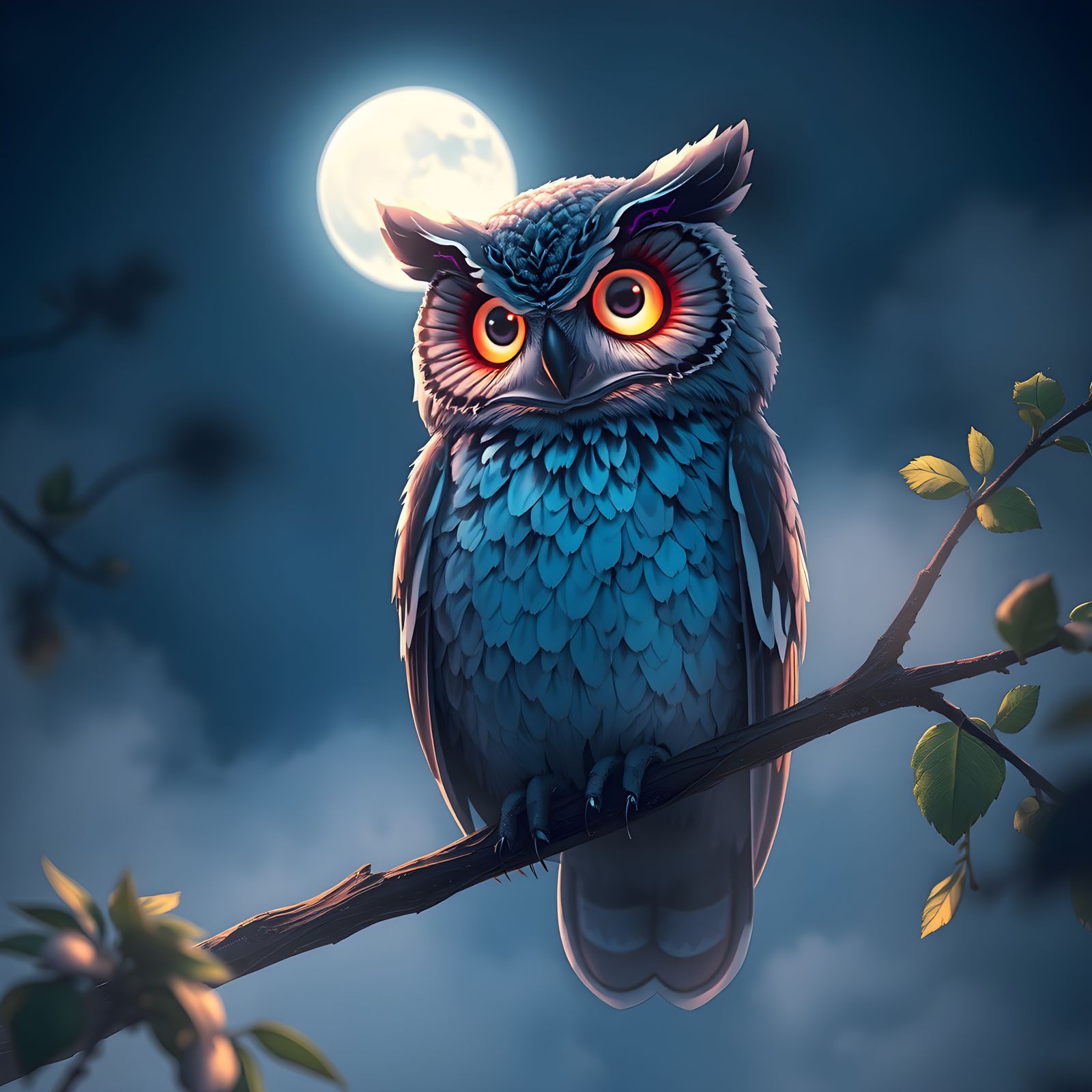 Whispering Nighttime Owl in Ethereal 3D