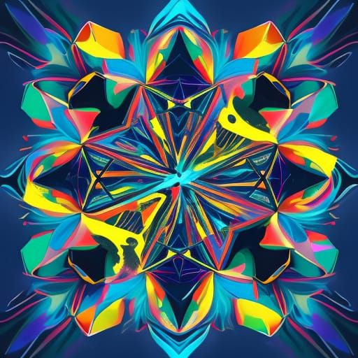 Vibrant Cubes in Mid-Air Abstract Art