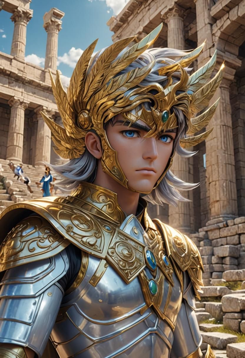 Pegasus Saint Seiya in Ancient Greek Ruins