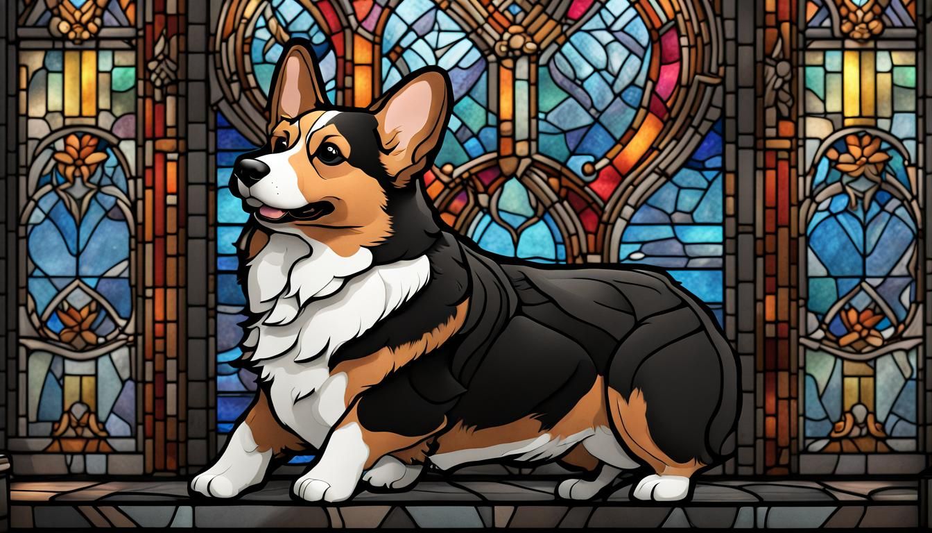 Stained Glass Welsh Corgi Art