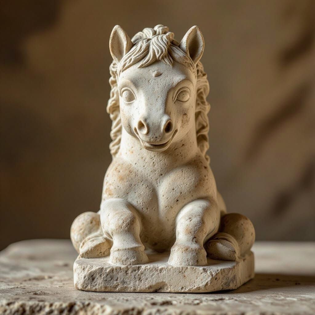 Ancient Greek Stone Horse Sculpture